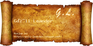Gáli Leander névjegykártya